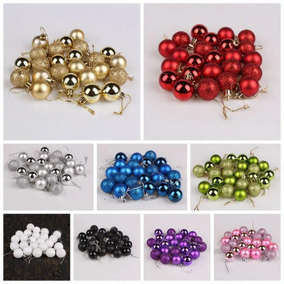 Glitter Christmas Baubles 24pcs