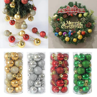 Classic Glitter Baubles 24Pcs