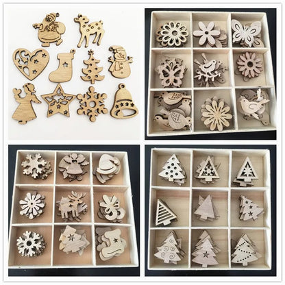 Wooden Christmas Decoations 50Pcs