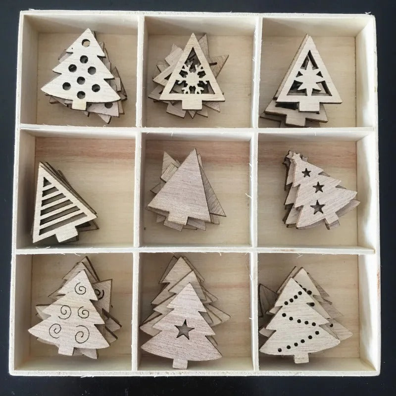 Wooden Christmas Decoations 50Pcs