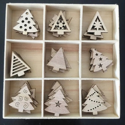 Wooden Christmas Decoations 50Pcs