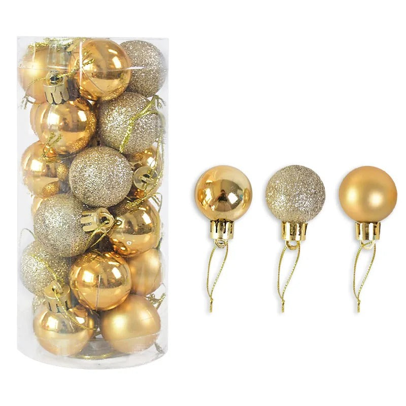 Classic Glitter Baubles 24Pcs