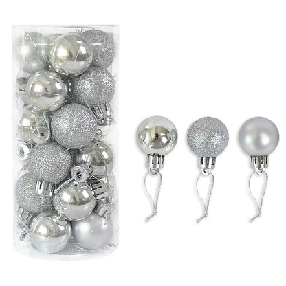 Classic Glitter Baubles 24Pcs